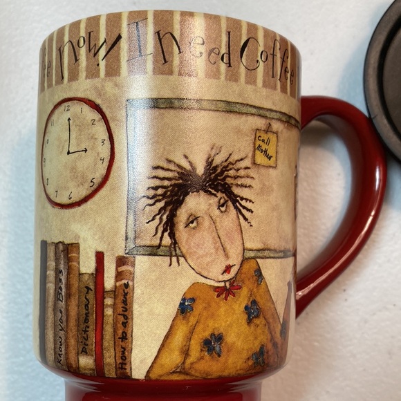 Lang "I Need Coffee Now" Ceramic To-Go Coffee Mug w/LId - Picture 5 of 6